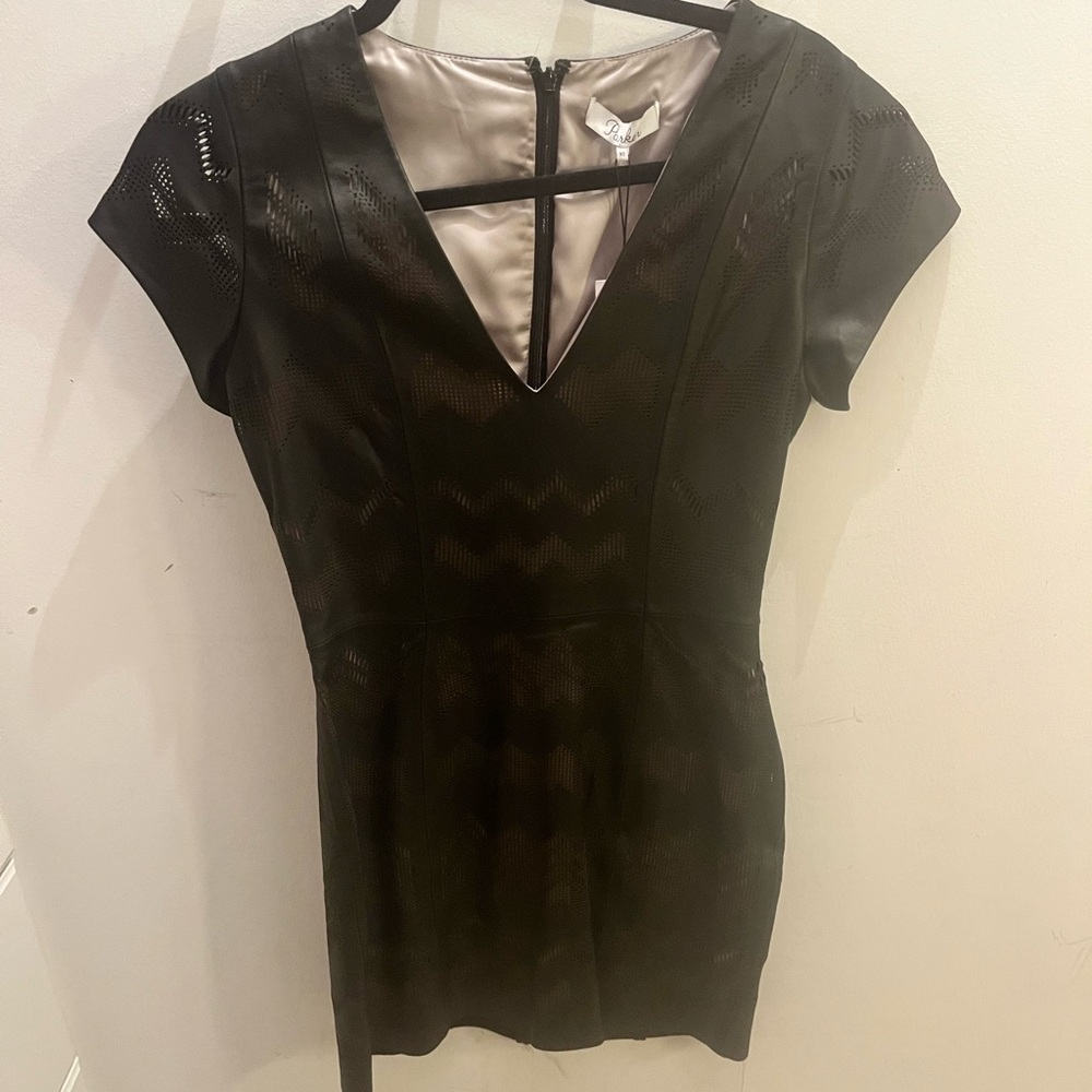 Parker Black Mini Dress with V-Neck